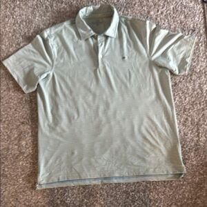 Men's Striped Polo Shirt - Light Green